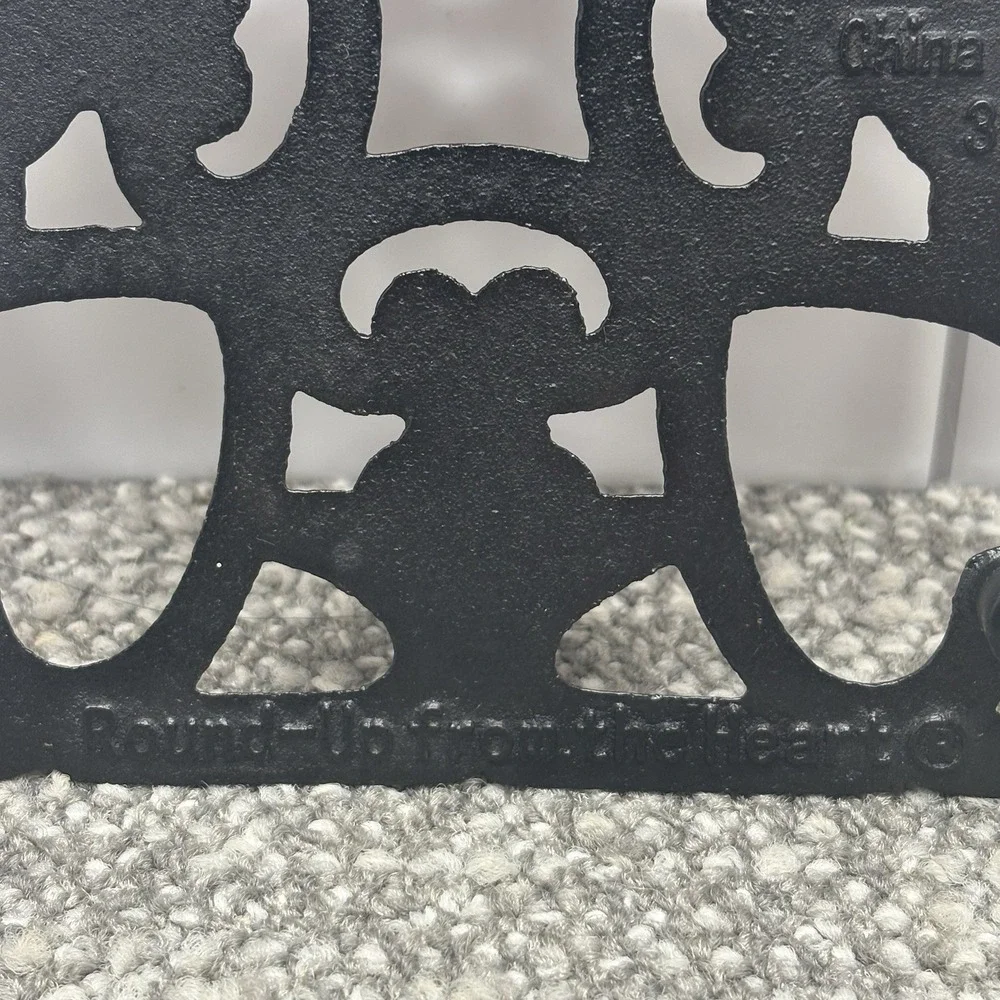 Pampered Chef 2008 Retired Trivet Round Up From The Heart Metal Pot Holder Stove